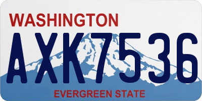 WA license plate AXK7536