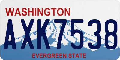 WA license plate AXK7538