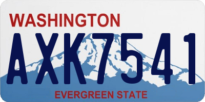 WA license plate AXK7541