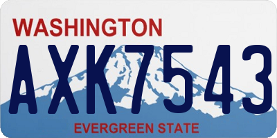WA license plate AXK7543