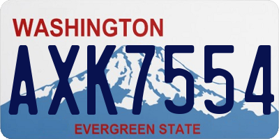 WA license plate AXK7554