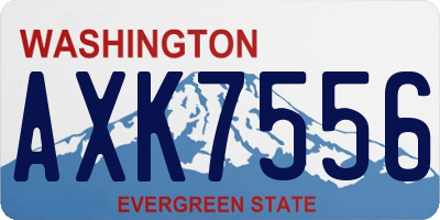 WA license plate AXK7556