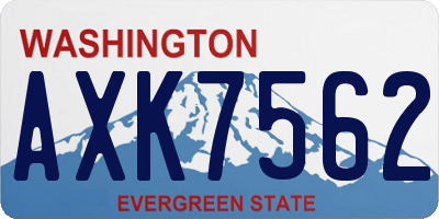 WA license plate AXK7562