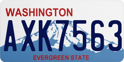 WA license plate AXK7563