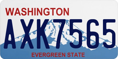 WA license plate AXK7565