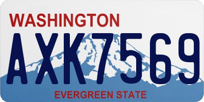 WA license plate AXK7569