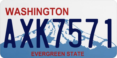 WA license plate AXK7571