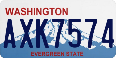WA license plate AXK7574