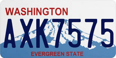 WA license plate AXK7575