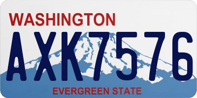 WA license plate AXK7576