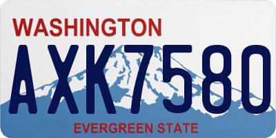 WA license plate AXK7580