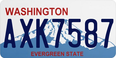 WA license plate AXK7587