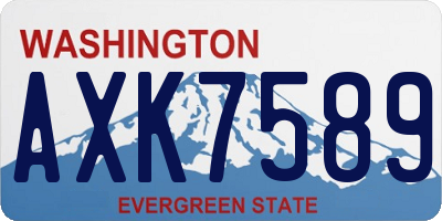 WA license plate AXK7589