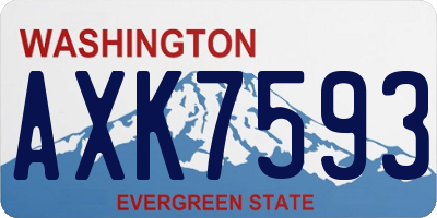 WA license plate AXK7593