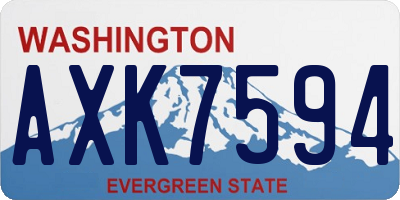 WA license plate AXK7594