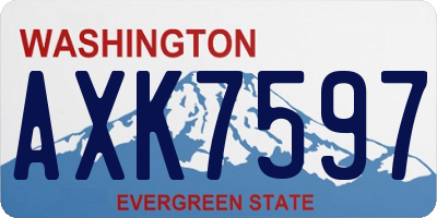 WA license plate AXK7597