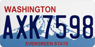 WA license plate AXK7598