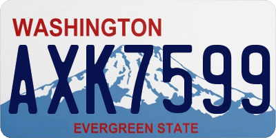 WA license plate AXK7599