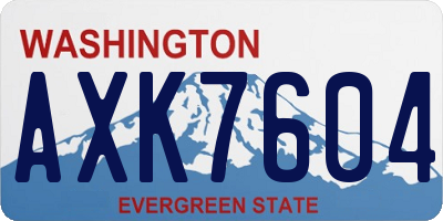WA license plate AXK7604