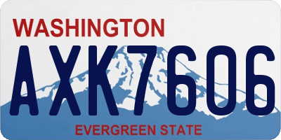 WA license plate AXK7606