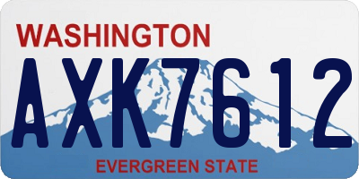WA license plate AXK7612