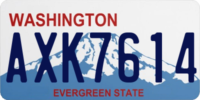 WA license plate AXK7614
