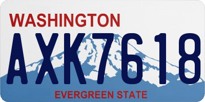 WA license plate AXK7618