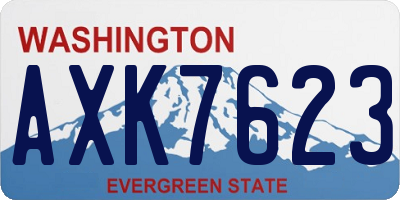 WA license plate AXK7623