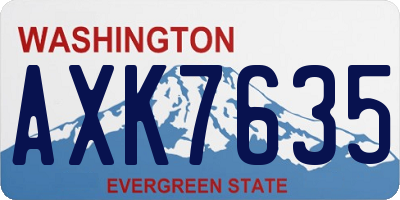 WA license plate AXK7635