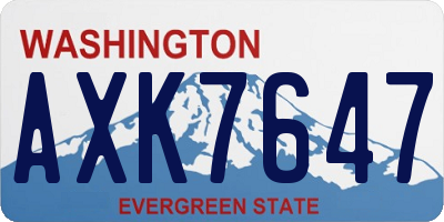 WA license plate AXK7647