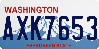 WA license plate AXK7653