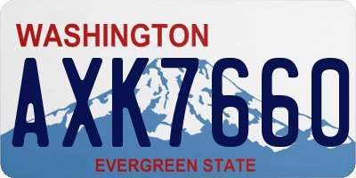 WA license plate AXK7660