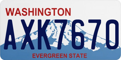 WA license plate AXK7670