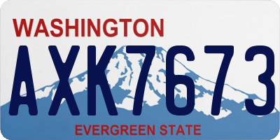WA license plate AXK7673