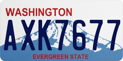 WA license plate AXK7677
