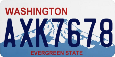 WA license plate AXK7678