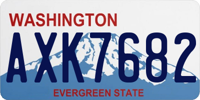 WA license plate AXK7682