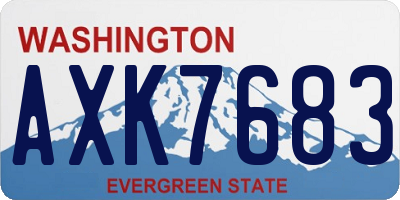 WA license plate AXK7683