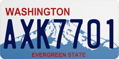 WA license plate AXK7701