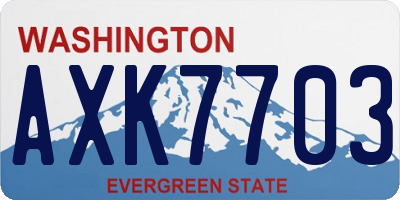 WA license plate AXK7703