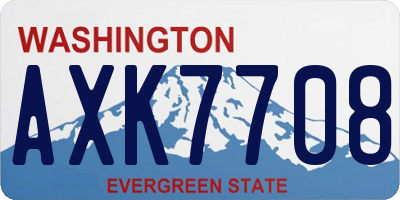 WA license plate AXK7708