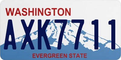 WA license plate AXK7711