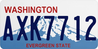 WA license plate AXK7712