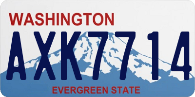 WA license plate AXK7714