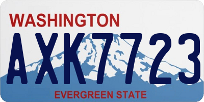 WA license plate AXK7723