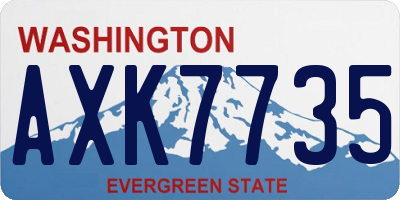 WA license plate AXK7735