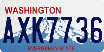 WA license plate AXK7736