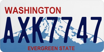 WA license plate AXK7747