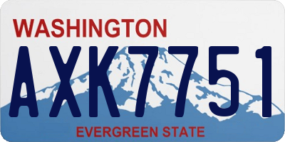 WA license plate AXK7751