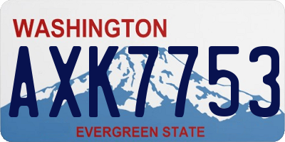 WA license plate AXK7753
